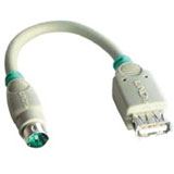 (€46,00*/1m) 0.15m Lindy PS/2 Adapterkabel USB A Buchse auf PS/2 Buchse Grau Polybag