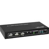 InLine KVM Desktop Switch, 2-fach, HDMI, USB 3.0 Hub, mit Audio