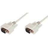(€1,63*/1m) 3.00m Digitus Seriell Anschlusskabel D-Sub 9pol Stecker auf D-Sub 9pol Stecker beige vernickelt