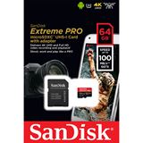 64 GB SanDisk Extreme Pro microSDXC UHS-I A1 V30 Retail inkl. Adapter auf SD