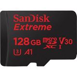 128 GB SanDisk Extreme R100/W90 microSDXC Class 10 UHS-I A1 Retail inkl. Adapter