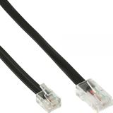 (€0,46*/1m) 15.00m InLine Modularkabel 6-adrig RJ12 Stecker auf RJ45 Stecker Schwarz 1:1 Belegung